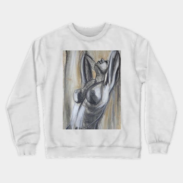 Satisfaction - Female Nude Crewneck Sweatshirt by CarmenT